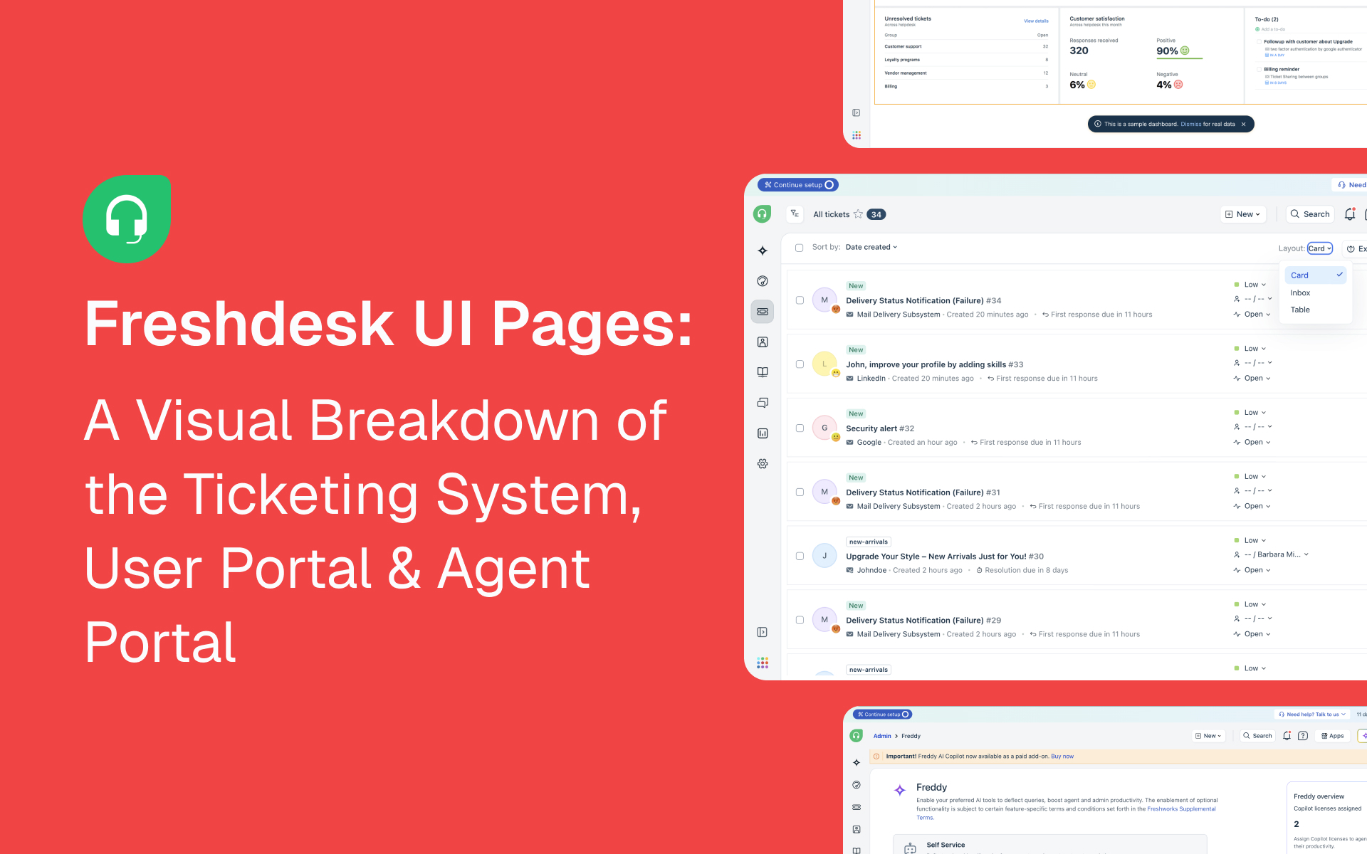 Freshdesk UI Pages: A Visual Breakdown of Ticketing System, User Portal & Agent Portal